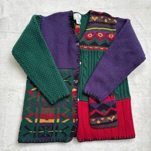 Susan Bristol Wool Patchwork Vintage Cardigan
